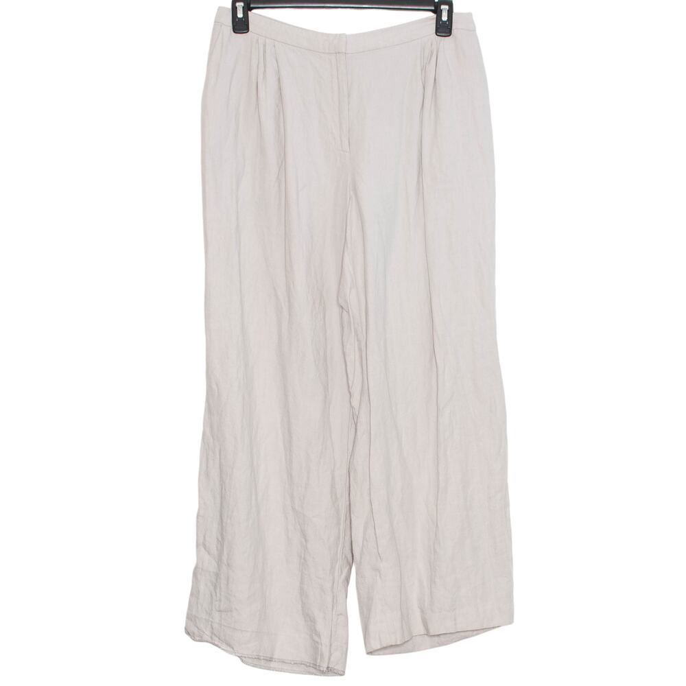 Gunex Pants Linen High Rise Pleated Minimalist Versatile Beachy Italy Beige 12